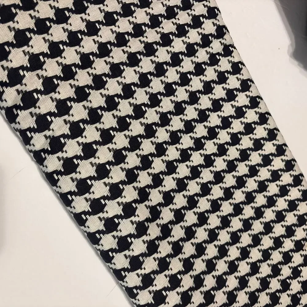 Black White Houndstooth Fabric 3.5 Yards 60' Wide Cotton Wool Poly Blend